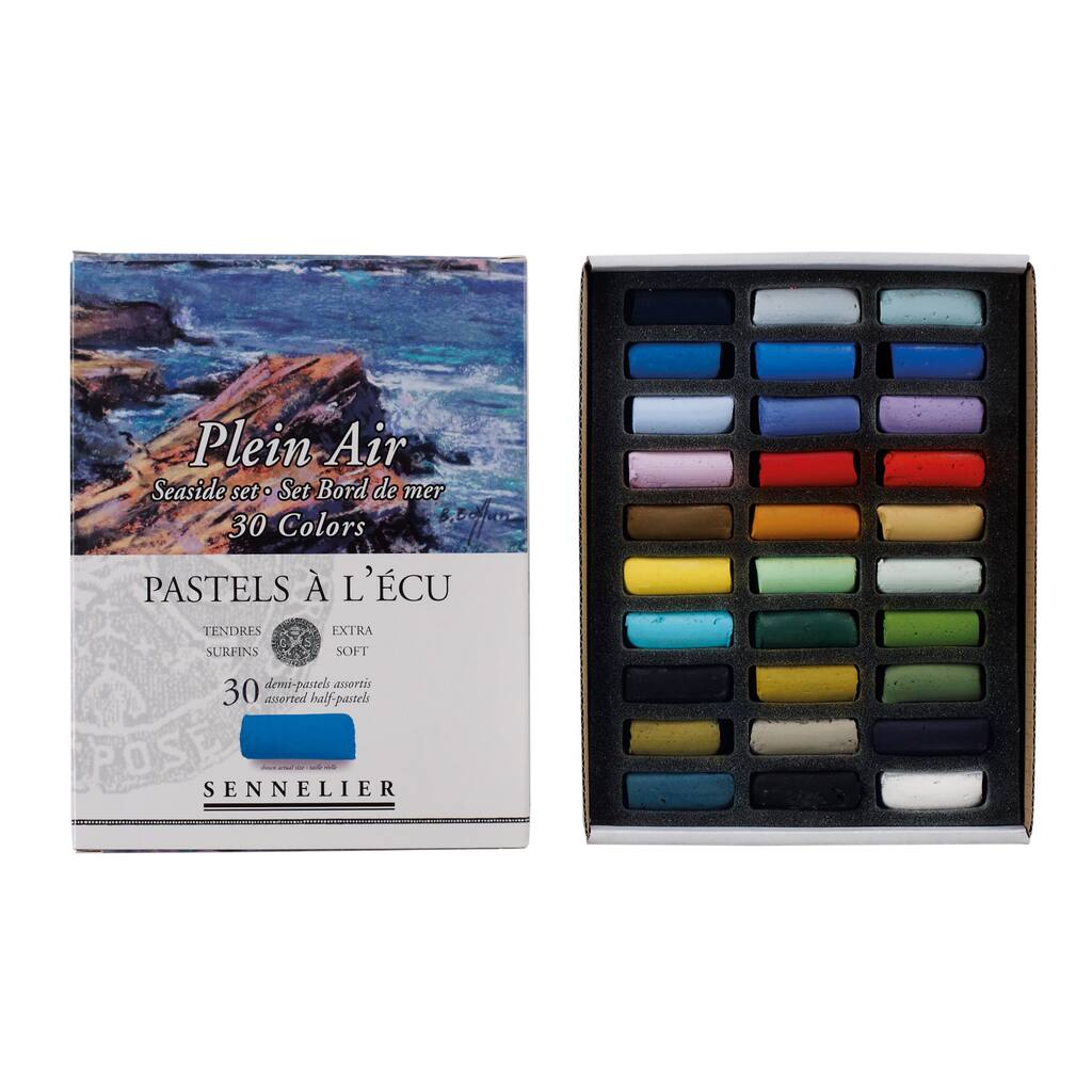 Sennelier Extra Soft Pastels Cardboard Box Set of 30 Half Sticks Seaside Colors